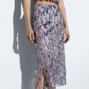 NWT SEQUIN MIDI SKIRT